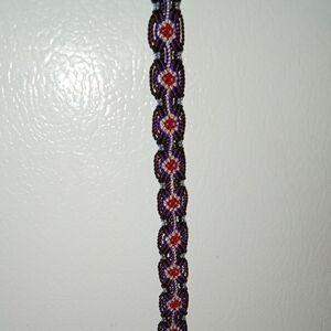 Stylish Purple and Red Braided Bracelet